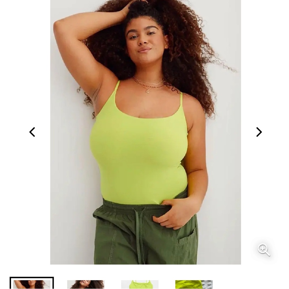 Aerie smoothiez bodysuit size L neon green